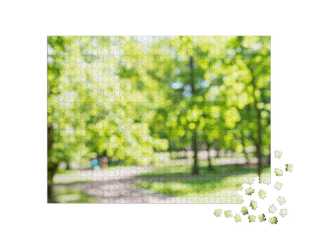 Abstract Blur City Park Bokeh Background. Blurred Image o... Jigsaw Puzzle with 1000 pieces