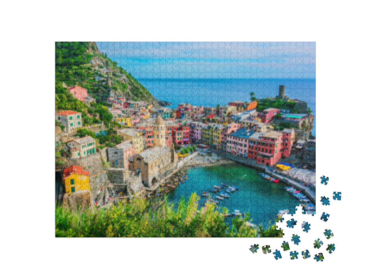 Picturesque Town of Vernazza, in the Province of La Spezi... Jigsaw Puzzle with 1000 pieces