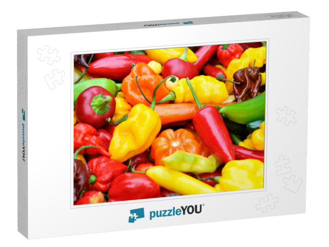 A Colorful Mix of the Freshest & Hottest Chili Peppers... Jigsaw Puzzle