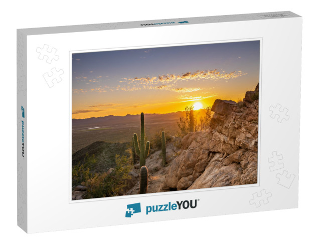 Sunset At Saguaro National Park West... Jigsaw Puzzle