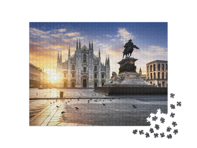 Duomo At Sunrise, Milan, Europe... Jigsaw Puzzle with 1000 pieces