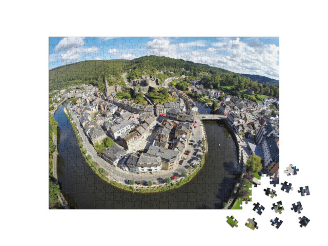 Aerial View on Belgian City La Roche-En-Ardenne with Rive... Jigsaw Puzzle with 500 pieces