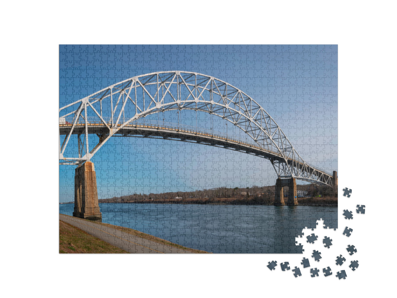 Sagamore Bridge Spanning the Cape Cod Canal... Jigsaw Puzzle with 1000 pieces