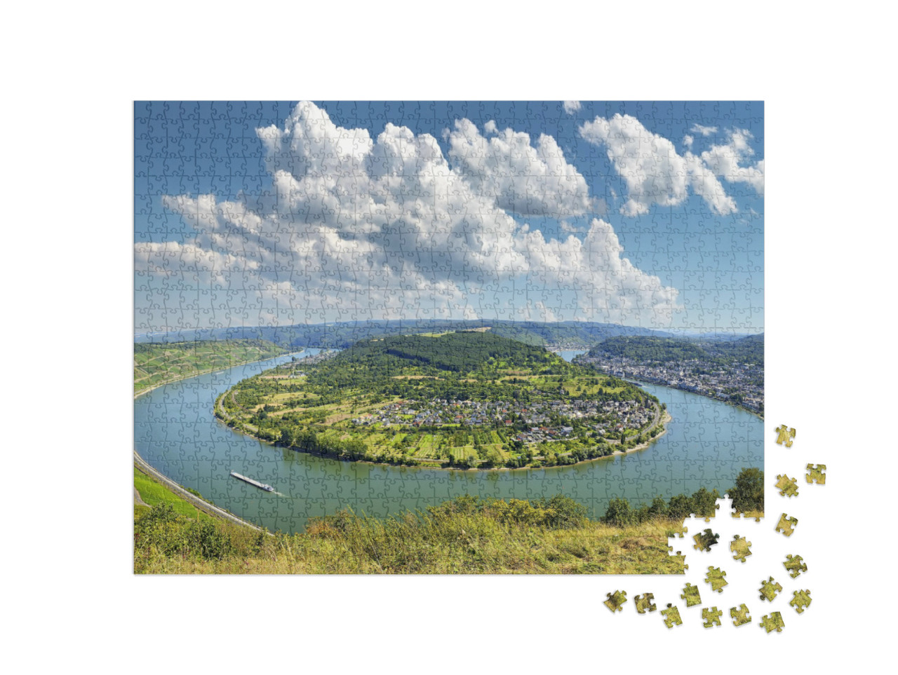 Famous Popular Wine Village of Boppard At Rhine River, Mi... Jigsaw Puzzle with 1000 pieces