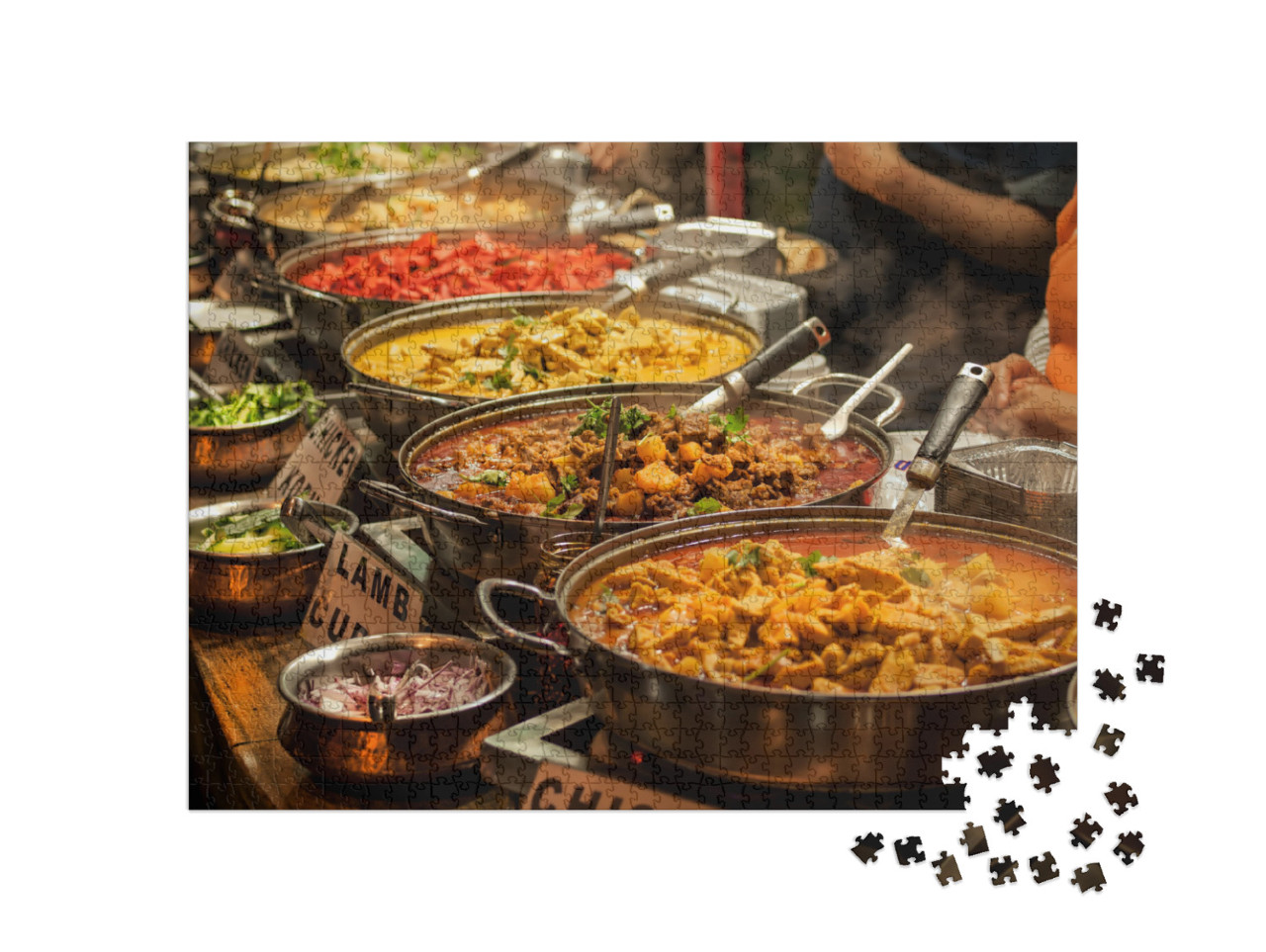 Oriental Food - Indian Takeaway At a London's Market... Jigsaw Puzzle with 1000 pieces