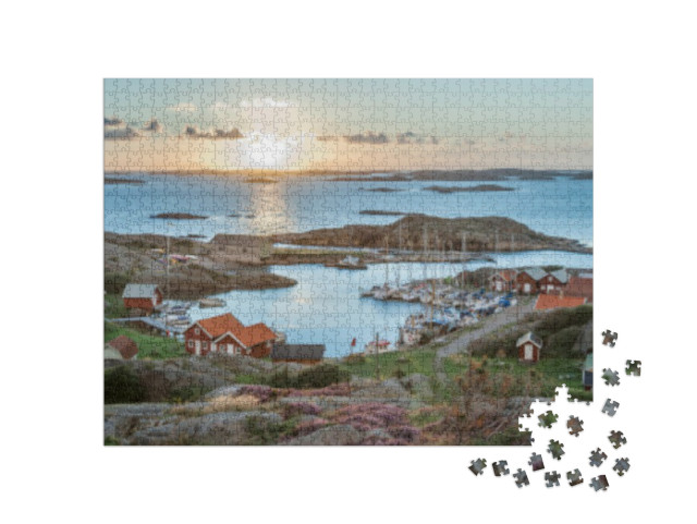 Fishing Harbor of Swedish Skerry Island of Ramsoe, Wester... Jigsaw Puzzle with 1000 pieces