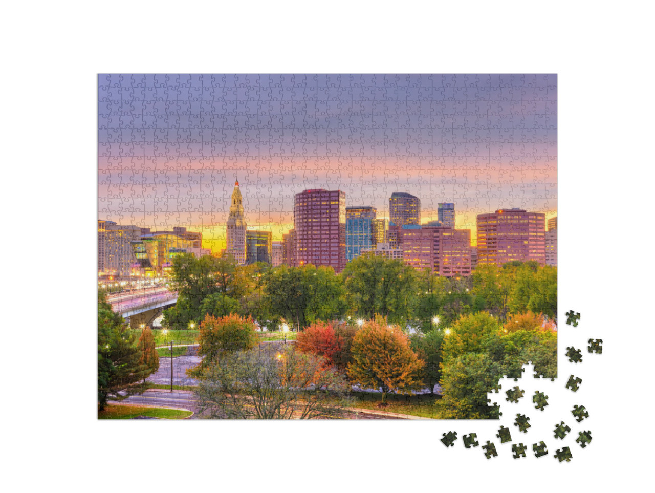 Hartford, Connecticut, USA Downtown Skyline... Jigsaw Puzzle with 1000 pieces