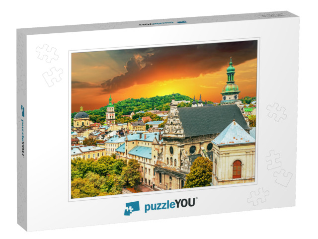 Scenic View on Lviv, City View, Historical City Center, U... Jigsaw Puzzle