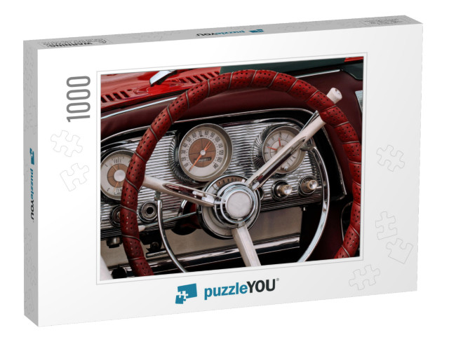 Part of the Interior of an Antique Sports Luxury Car with... Jigsaw Puzzle with 1000 pieces