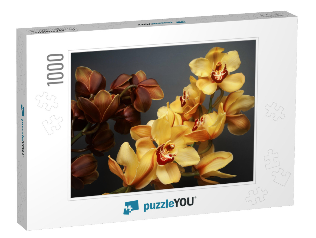 Composition of Beautiful Yellow & Brown Cymbidium Orchid... Jigsaw Puzzle with 1000 pieces