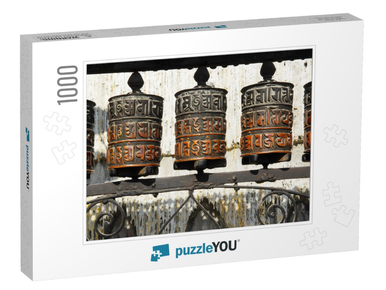 Prayer Wheels At Swayambhunath Temple in Kathmandu, Nepal... Jigsaw Puzzle with 1000 pieces