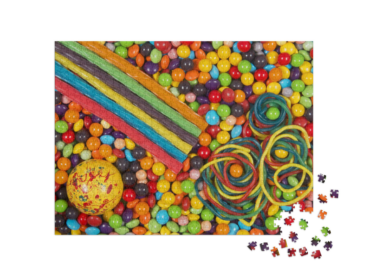 Colorful Candy Mixture Photo Collage Jigsaw Puzzle with 1000 pieces