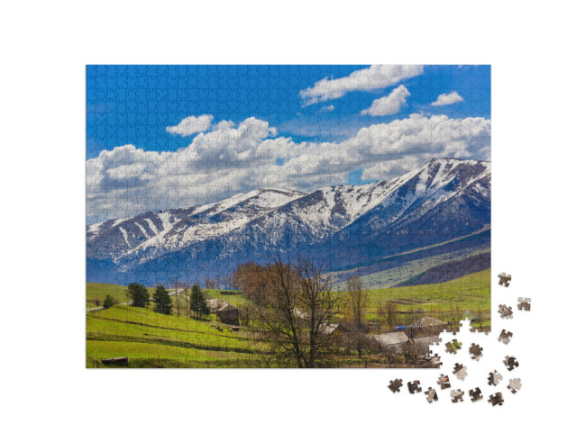 Lermontovo Village & Beautiful Mountain Landscape, Armeni... Jigsaw Puzzle with 1000 pieces