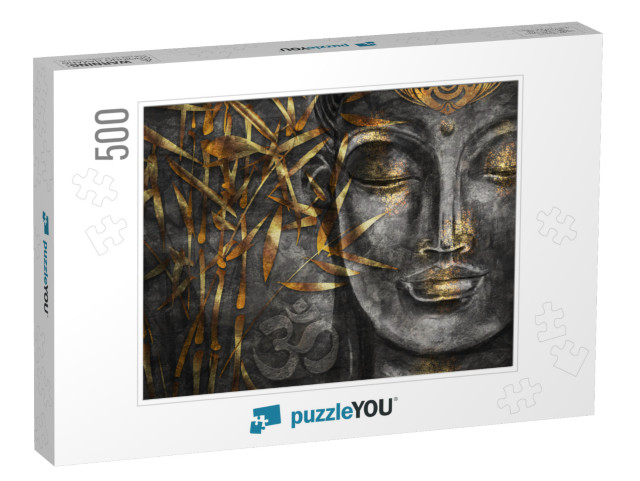 Bodhisattva Buddha - Digital Art Collage Combined with Wa... Jigsaw Puzzle with 500 pieces