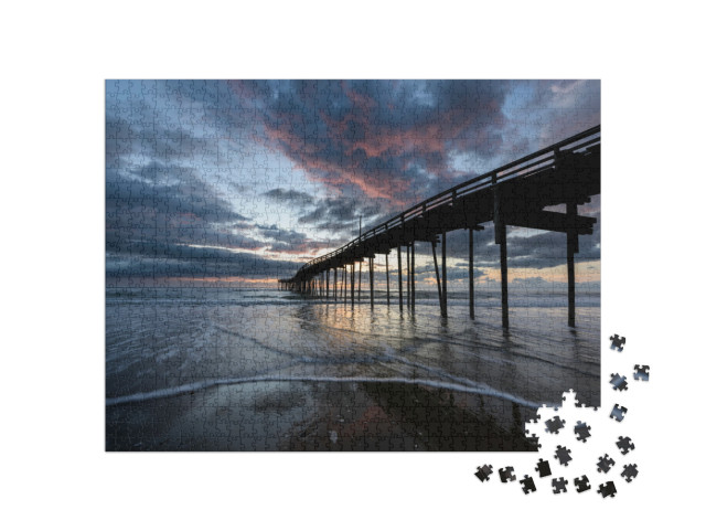 Fishing Pier At Sunrise in Outer Banks, Nc... Jigsaw Puzzle with 1000 pieces