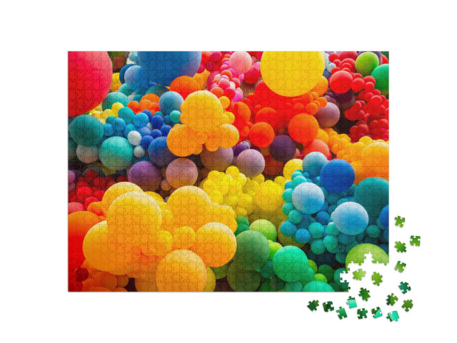 Bright Abstract Background of Jumble of Rainbow Colored B... Jigsaw Puzzle with 1000 pieces