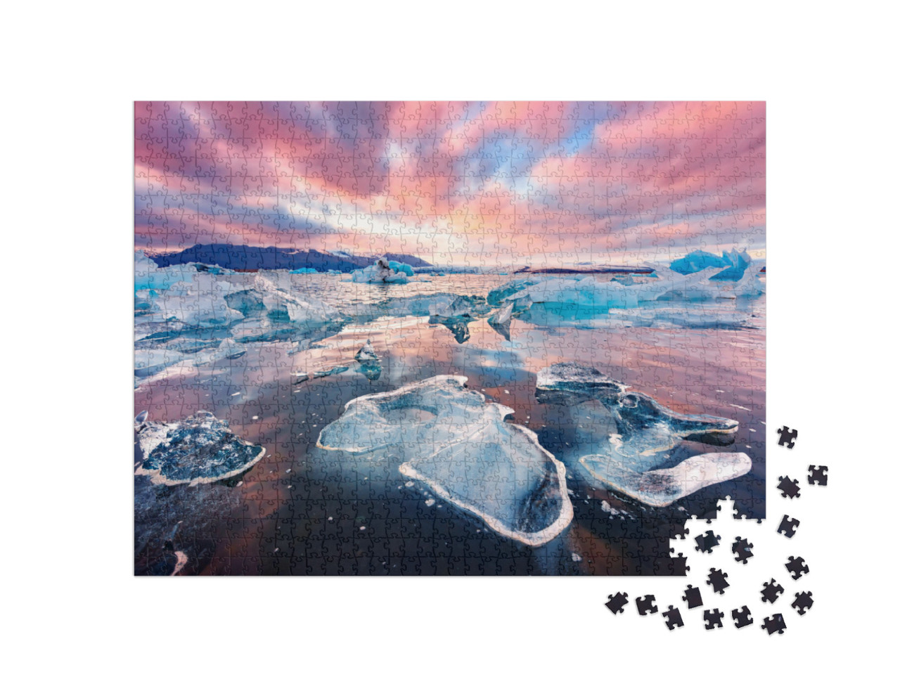 Incredible Landscape with Icebergs in Jokulsarlon Glacial... Jigsaw Puzzle with 1000 pieces