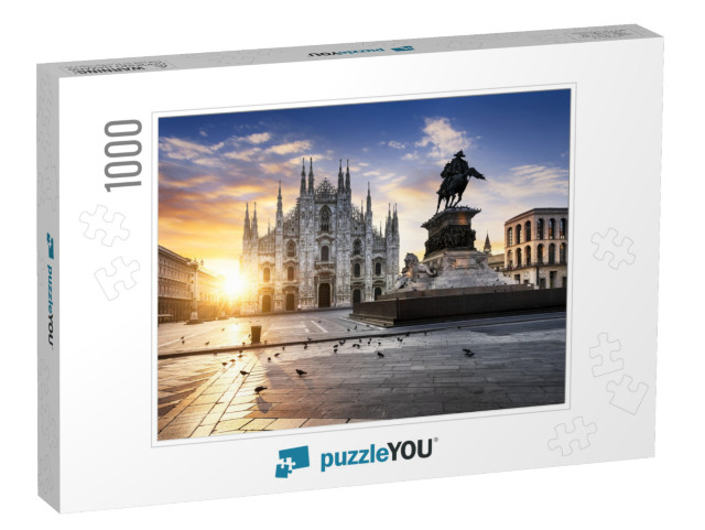 Duomo At Sunrise, Milan, Europe... Jigsaw Puzzle with 1000 pieces