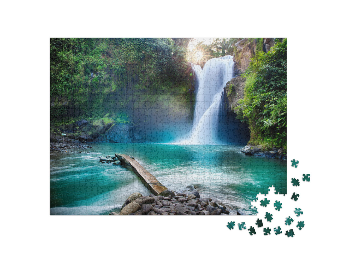 Waterfall Hidden in the Tropical Jungle... Jigsaw Puzzle with 1000 pieces