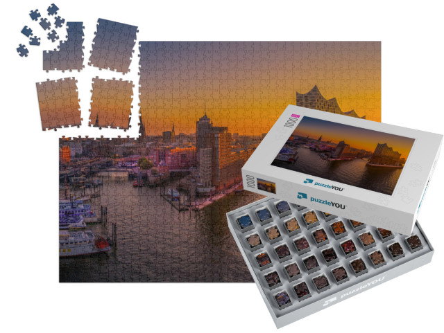 Sunrise in Hamburg with the Elbe Philharmonic Hall... | SMART SORTED® | Jigsaw Puzzle with 1000 pieces