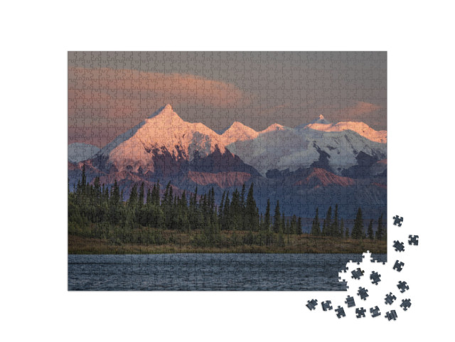 August 29, 2016 - Sunset on Mount Denali Previously Known... Jigsaw Puzzle with 1000 pieces