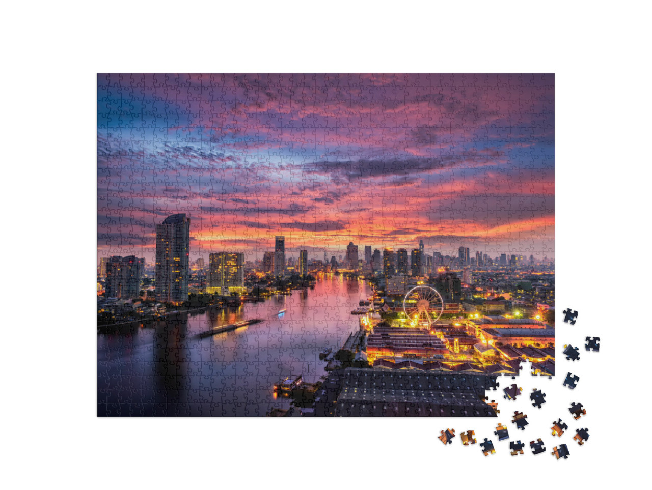 Bangkok Cityscape. Bangkok Sunrise in the Business Distri... Jigsaw Puzzle with 1000 pieces