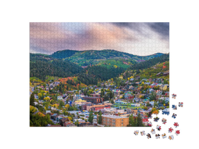 Park City, Utah, USA Downtown in Autumn At Dusk... Jigsaw Puzzle with 1000 pieces