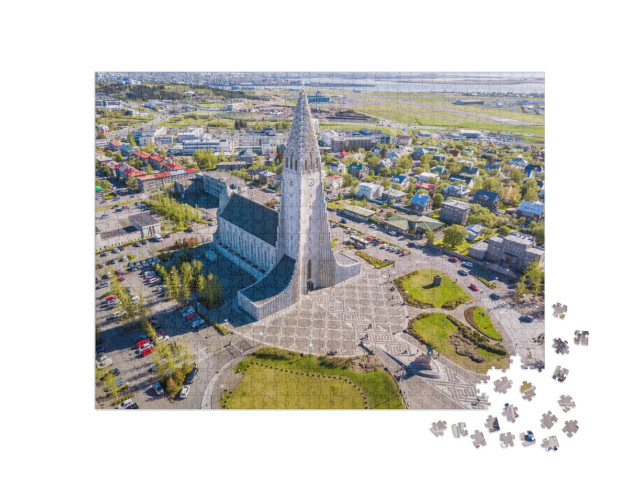 Modern Iceland Reykjavik Architecture. Aerial Photo. Reli... Jigsaw Puzzle with 1000 pieces