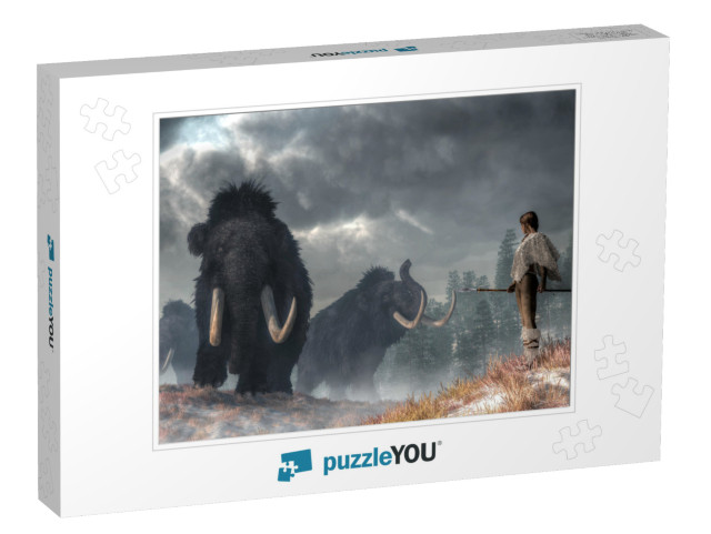 In a Prehistoric Wilderness, a Woman Faces the Gods of Wi... Jigsaw Puzzle