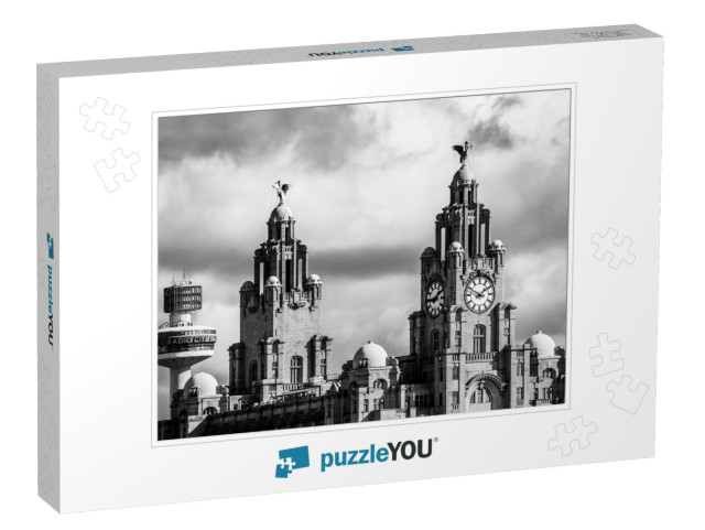 Looking Up At the Royal Liver Building in Liverpool from... Jigsaw Puzzle