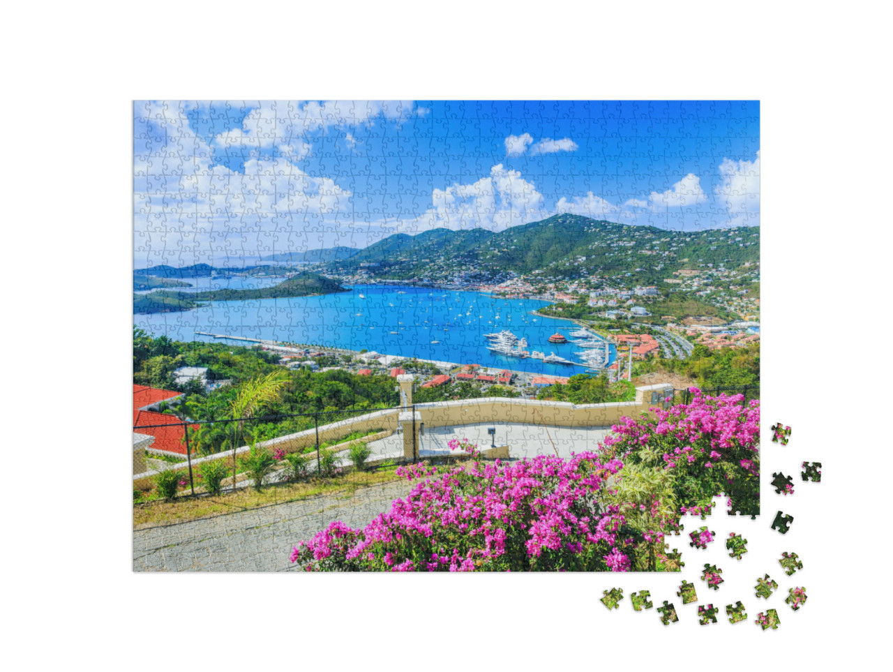 Caribbean, St Thomas Us Virgin Islands. Panoramic View... Jigsaw Puzzle with 1000 pieces