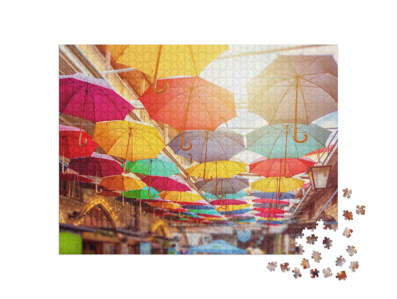 Limassol, Cyprus - 10. 10. 2019 Umbrellas in Limassol Cen... Jigsaw Puzzle with 1000 pieces