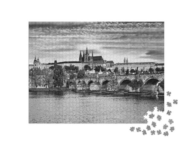 Scenic View on Prague Historical Center with Prague Castl... Jigsaw Puzzle with 1000 pieces