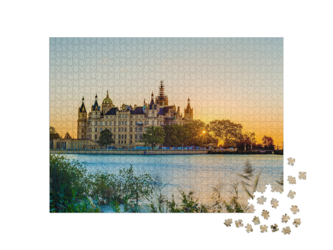 Schwerin Palace, or Schwerin Castle Schweriner Schloss, L... Jigsaw Puzzle with 1000 pieces