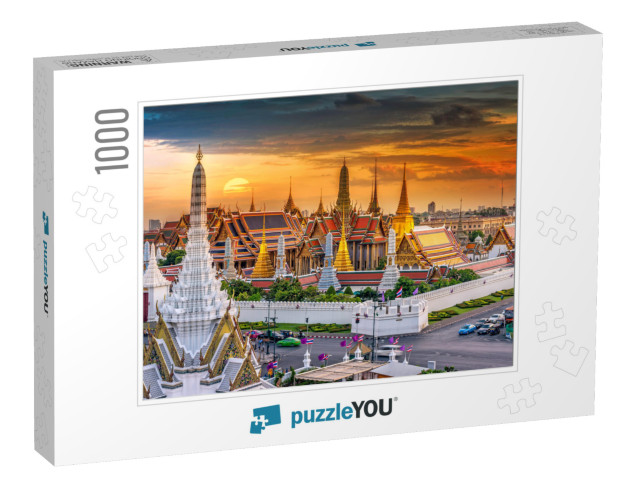 Grand Palace & Wat Phra Keaw At Sunset Bangkok, Thailand... Jigsaw Puzzle with 1000 pieces