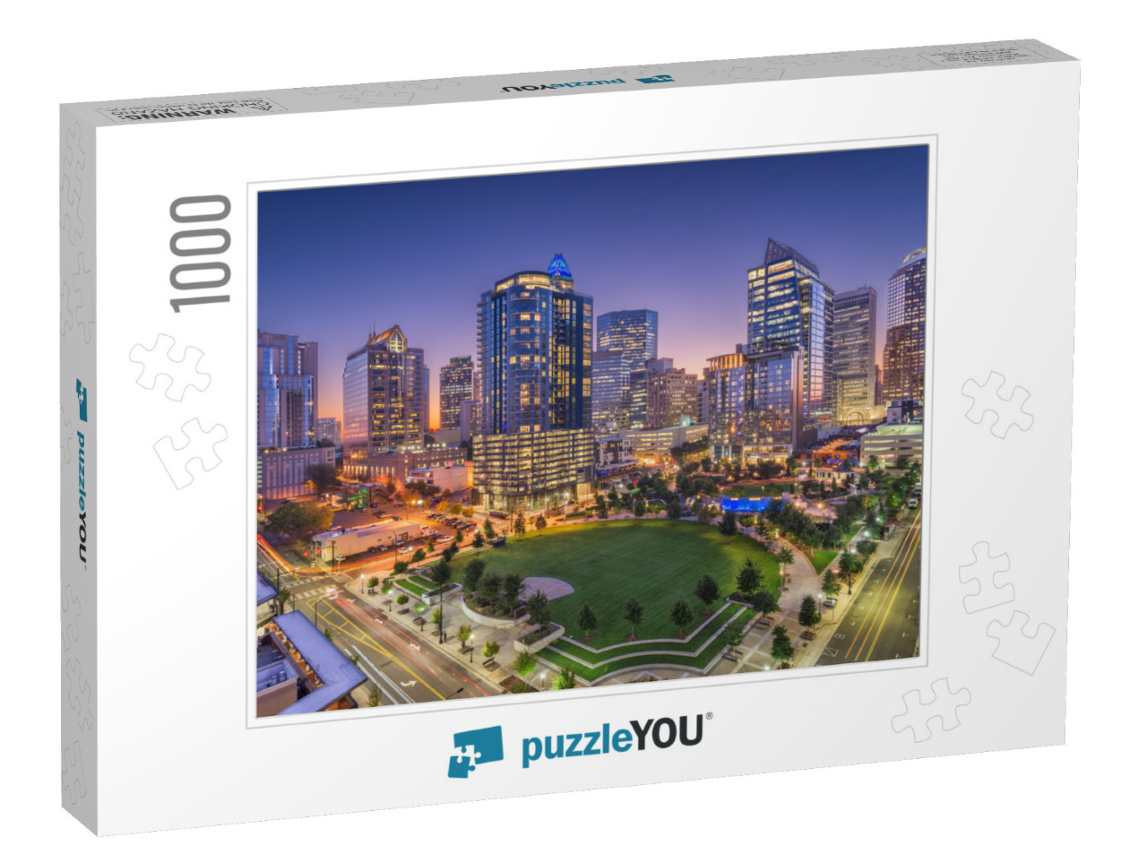 Charlotte, North Carolina, USA Uptown Skyline At Twilight... Jigsaw Puzzle with 1000 pieces