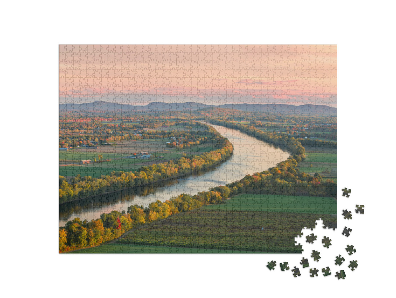 Sugarloaf Mountain Overlooking Connecticut River in the F... Jigsaw Puzzle with 1000 pieces