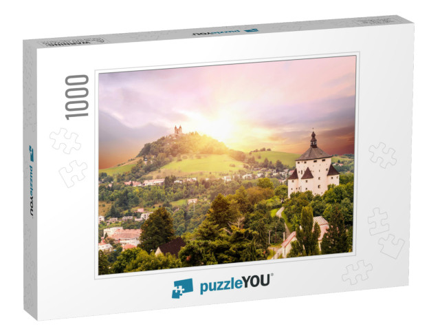 Old Slovakian Mining Town of Banska Stiavnica At Dusk. th... Jigsaw Puzzle with 1000 pieces