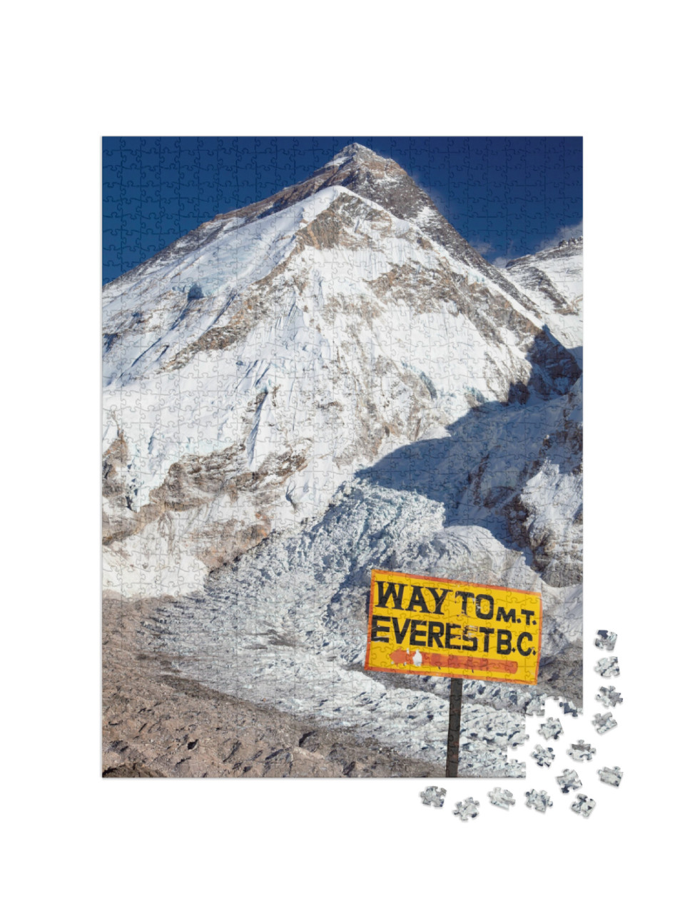 Signpost Way to Mount Everest B. C. & Top of Mount Everes... Jigsaw Puzzle with 1000 pieces