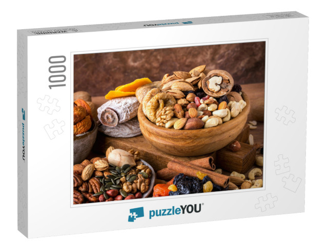 Composition from Mix of Dried Fruits & Nuts - Symbols of... Jigsaw Puzzle with 1000 pieces