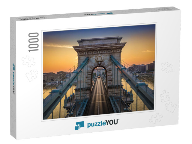 Budapest, Hungary - the World Famous Szechenyi Chain Brid... Jigsaw Puzzle with 1000 pieces