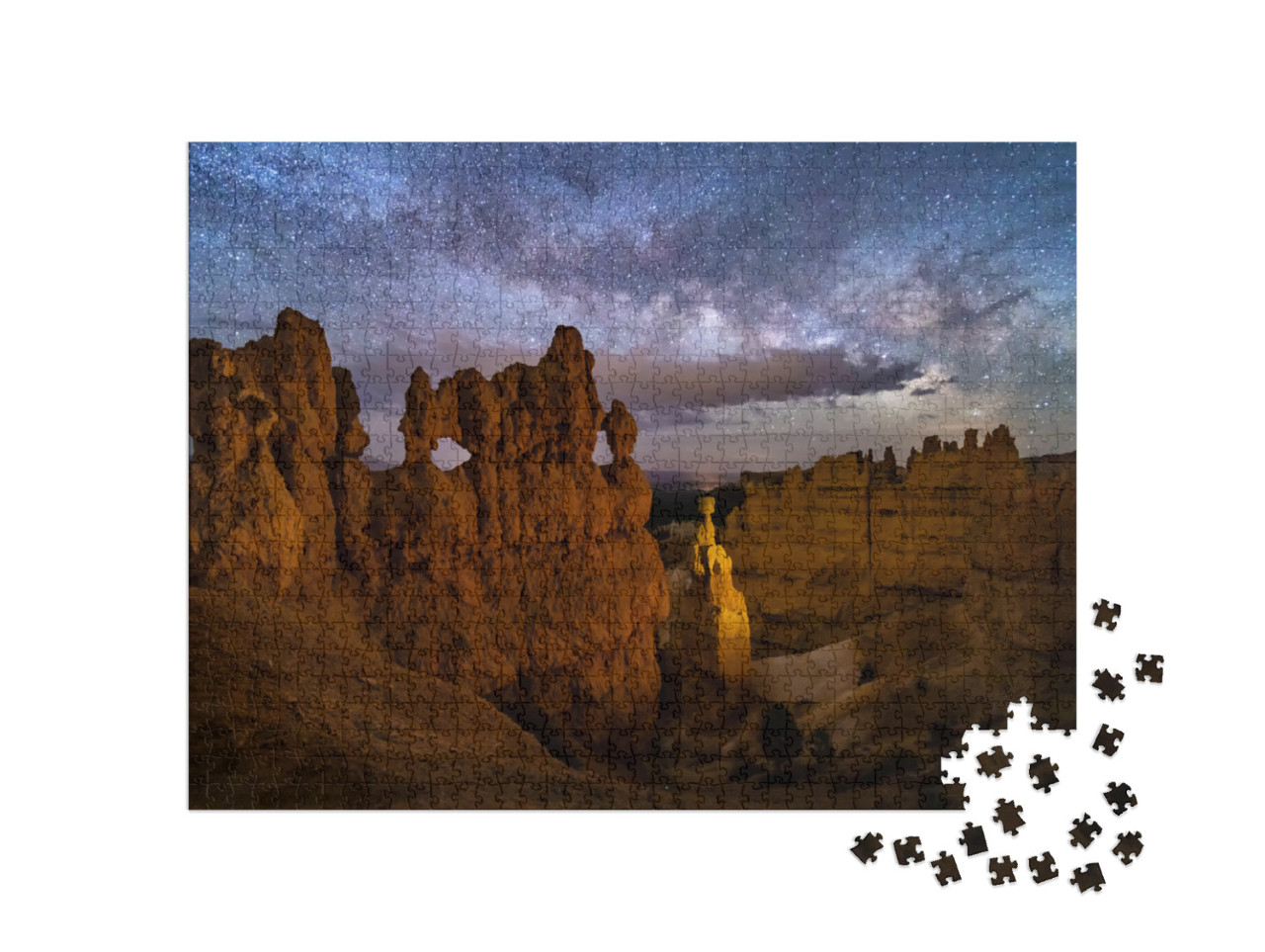 A Hoodoo with Small Windows & Thor's Hammer... Jigsaw Puzzle with 1000 pieces