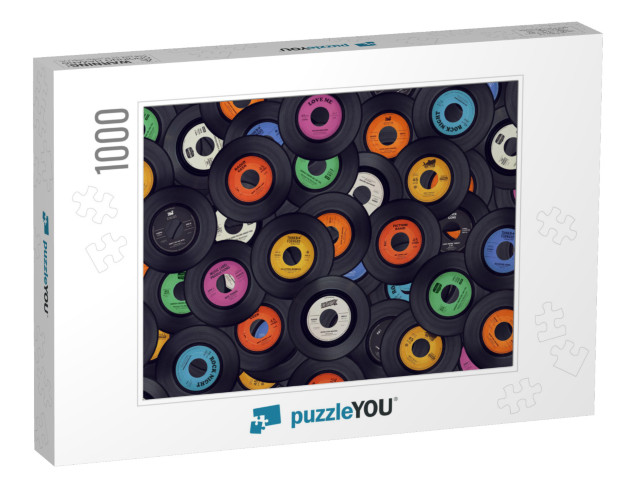 Vinyl Records Music Background... Jigsaw Puzzle with 1000 pieces