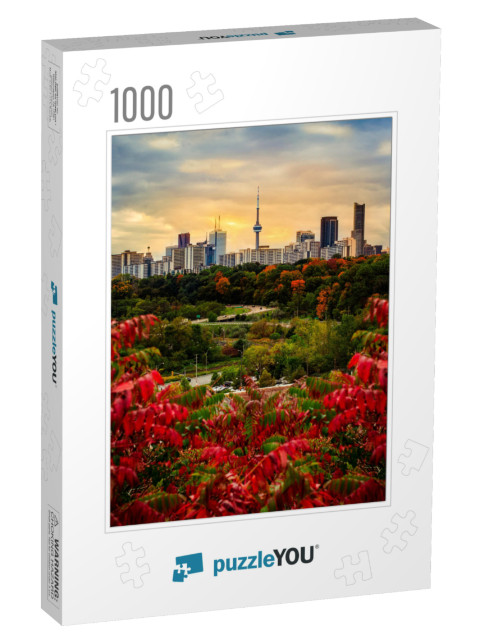 Toronto City Skyline in Fall - Beautiful Sunset Scene of... Jigsaw Puzzle with 1000 pieces