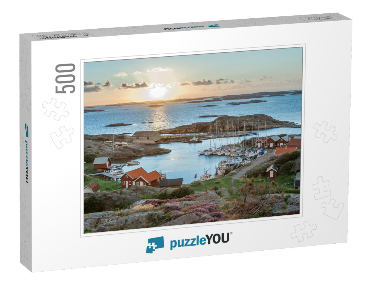 Fishing Harbor of Swedish Skerry Island of Ramsoe, Wester... Jigsaw Puzzle with 500 pieces