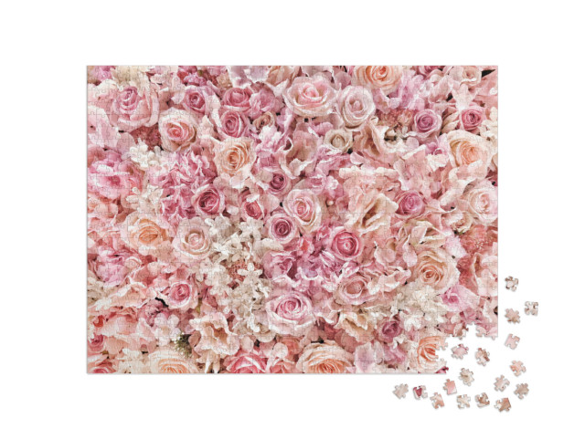 Beautiful Summer Flowers as Background. Blossoming Delica... Jigsaw Puzzle with 1000 pieces