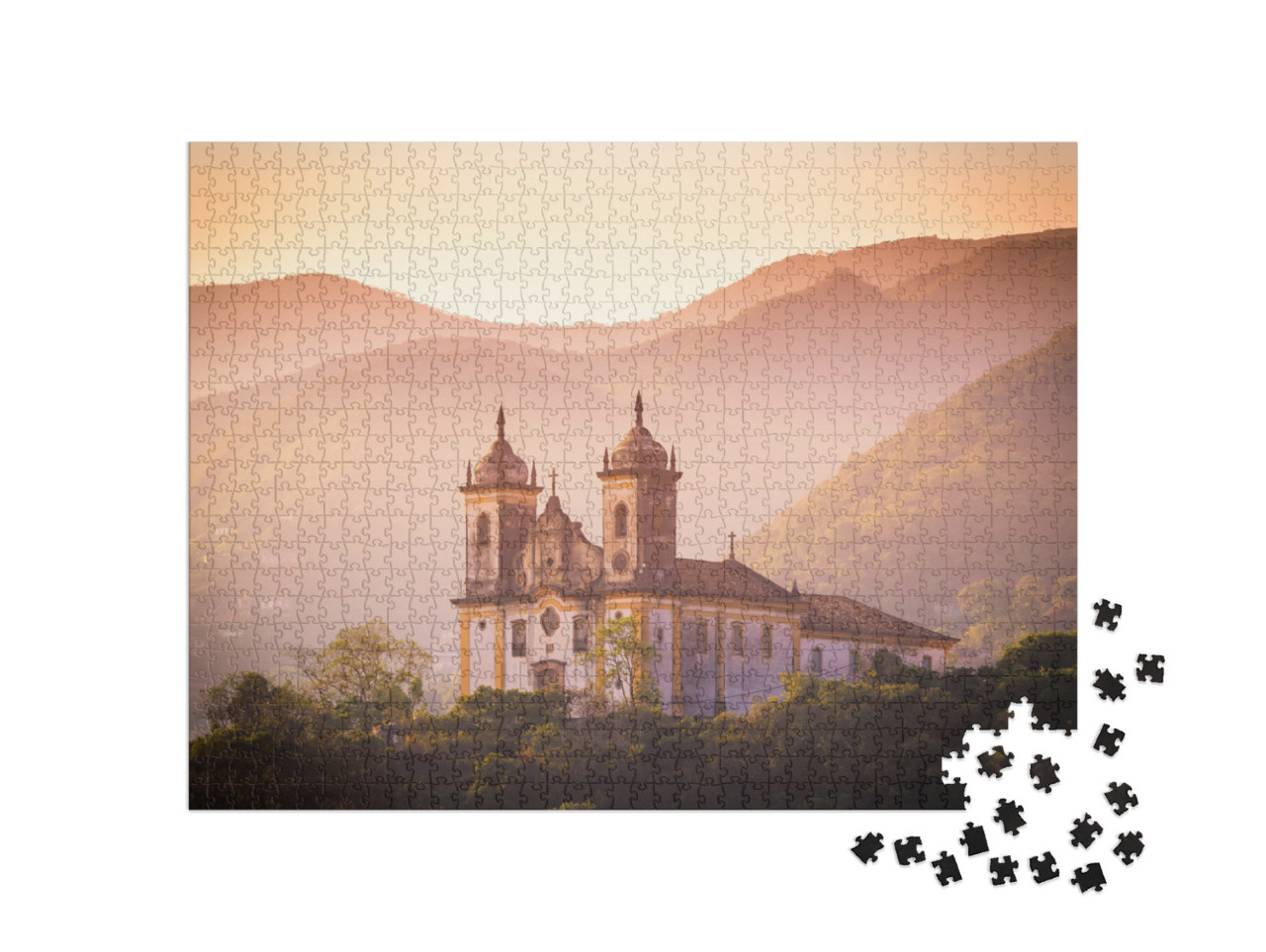 A Church At Ouro Preto, Minas Gerais, Brazil. Ouro Preto... Jigsaw Puzzle with 1000 pieces