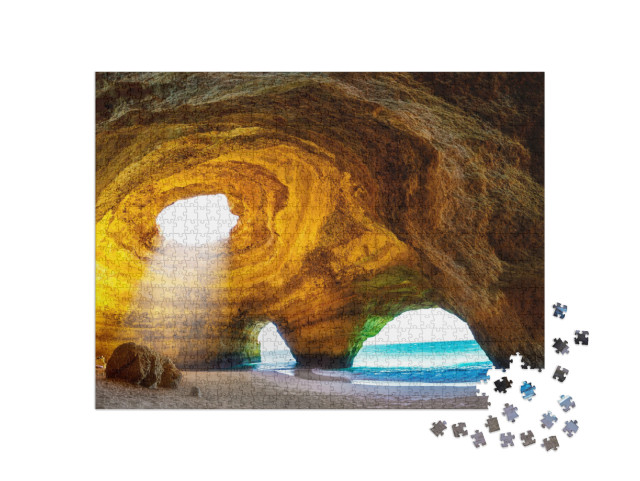 No People Inside Benagil Cave, Algarve, Portugal... Jigsaw Puzzle with 1000 pieces