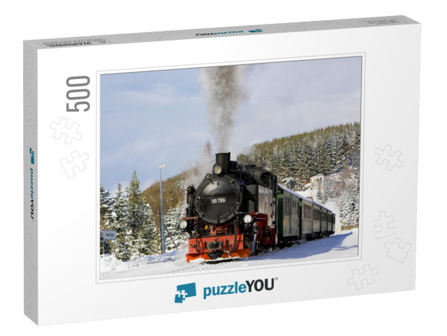 Steam Train, Oberwiesenthal - Cranzhal Fichtelbergbahn, G... Jigsaw Puzzle with 500 pieces