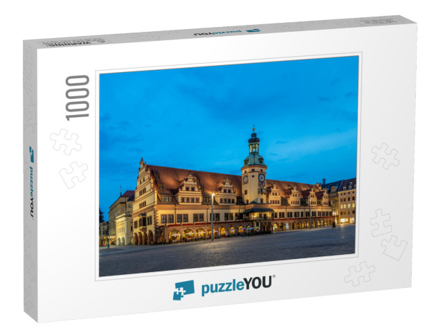 Old Town Hall At Blue Hour, Leipzig, Germany... Jigsaw Puzzle with 1000 pieces